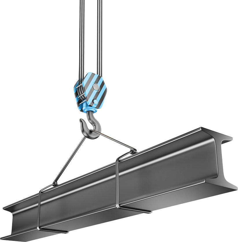 Autokran hebt Stahlträger präzise mit Kranhaken – professionelle Kranarbeiten